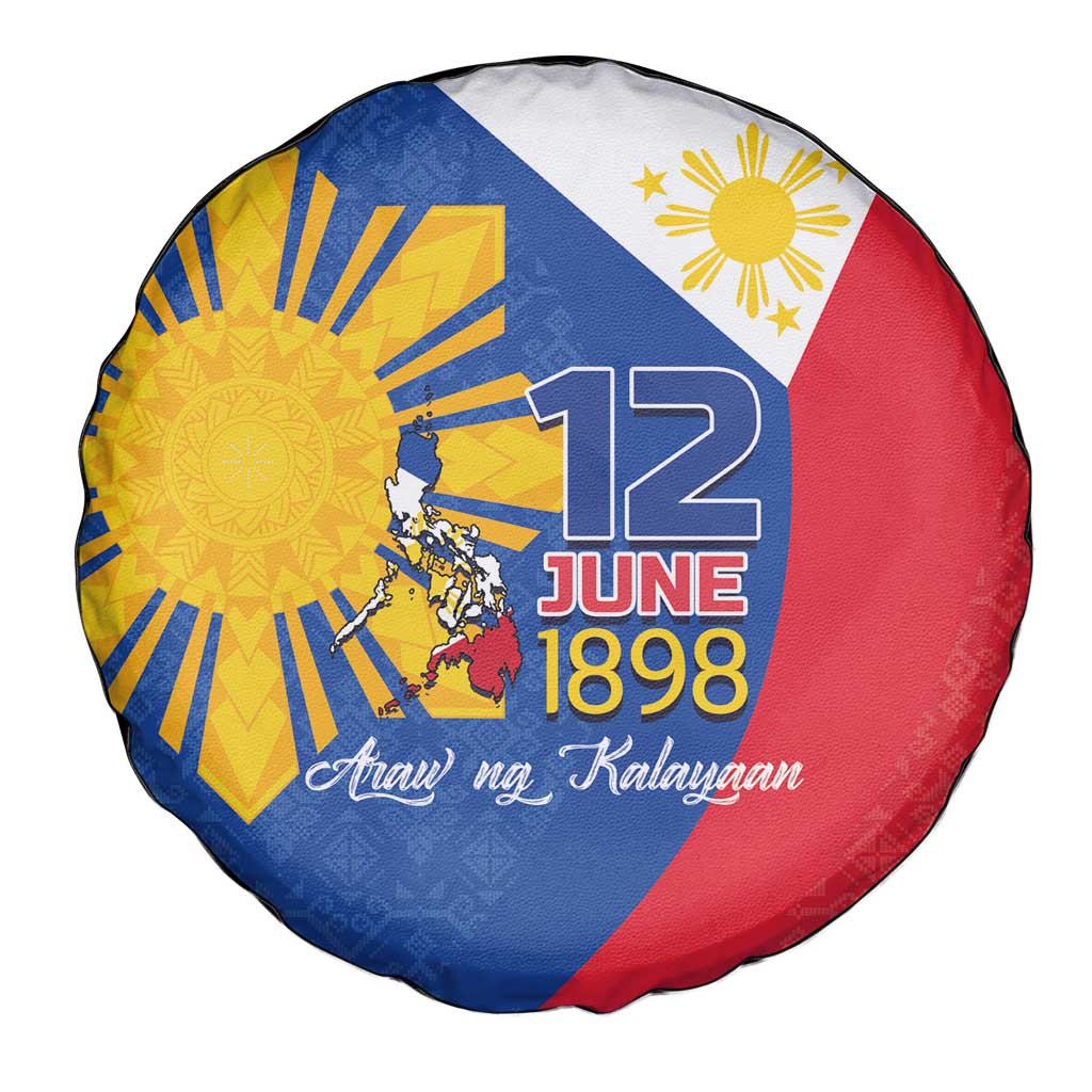 Philippines Independence Day Spare Tire Cover Araw ng Kalayaan Polynesian Sun and YAKAN Pattern