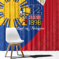 Philippines Independence Day Window Curtain Araw ng Kalayaan Polynesian Sun and YAKAN Pattern