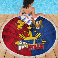 Philippines Independence Day 126th Anniversary Beach Blanket Polynesian Pattern National Flag Style