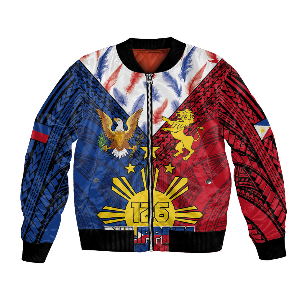 Philippines Independence Day 126th Anniversary Bomber Jacket Polynesian Pattern National Flag Style