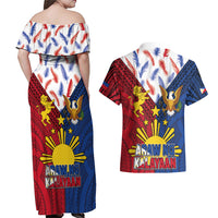 Philippines Independence Day 126th Anniversary Couples Matching Off Shoulder Maxi Dress and Hawaiian Shirt Polynesian Pattern National Flag Style LT03 - Polynesian Pride