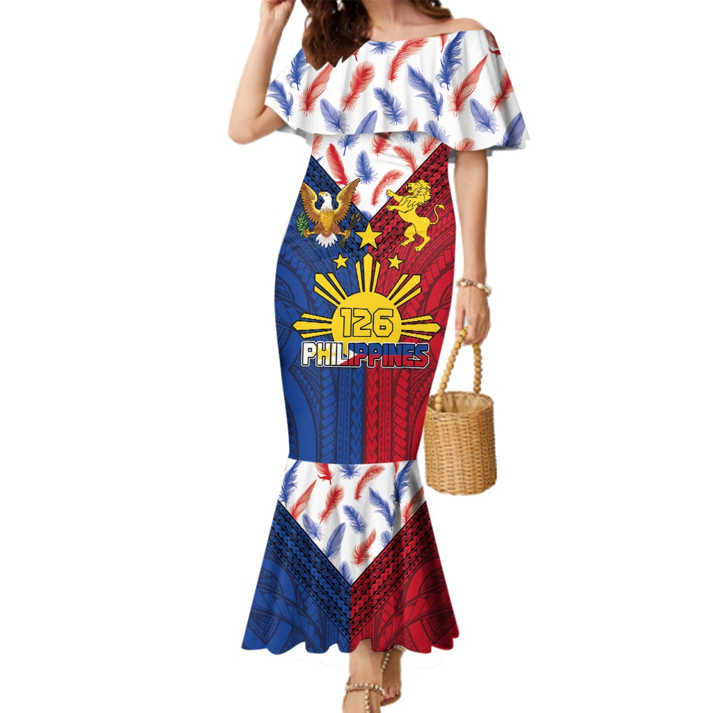 Philippines Independence Day 126th Anniversary Family Matching Mermaid Dress and Hawaiian Shirt Polynesian Pattern National Flag Style