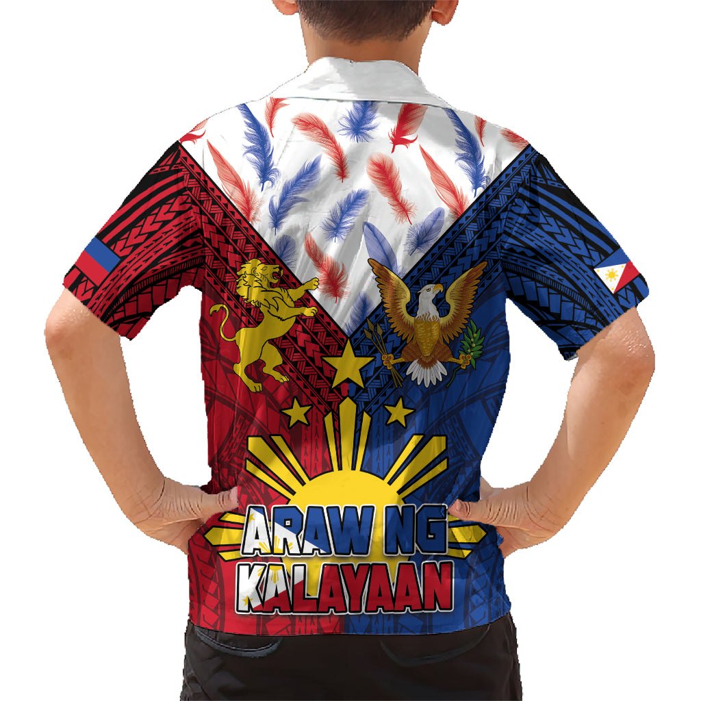 Philippines Independence Day 126th Anniversary Family Matching Short Sleeve Bodycon Dress and Hawaiian Shirt Polynesian Pattern National Flag Style
