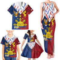 Philippines Independence Day 126th Anniversary Family Matching Tank Maxi Dress and Hawaiian Shirt Polynesian Pattern National Flag Style
