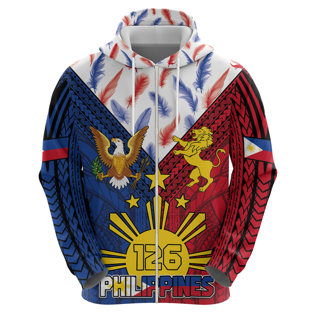 Philippines Independence Day 126th Anniversary Hoodie Polynesian Pattern National Flag Style