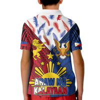 Philippines Independence Day 126th Anniversary Kid Polo Shirt Polynesian Pattern National Flag Style