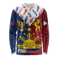 Philippines Independence Day 126th Anniversary Long Sleeve Shirt Polynesian Pattern National Flag Style