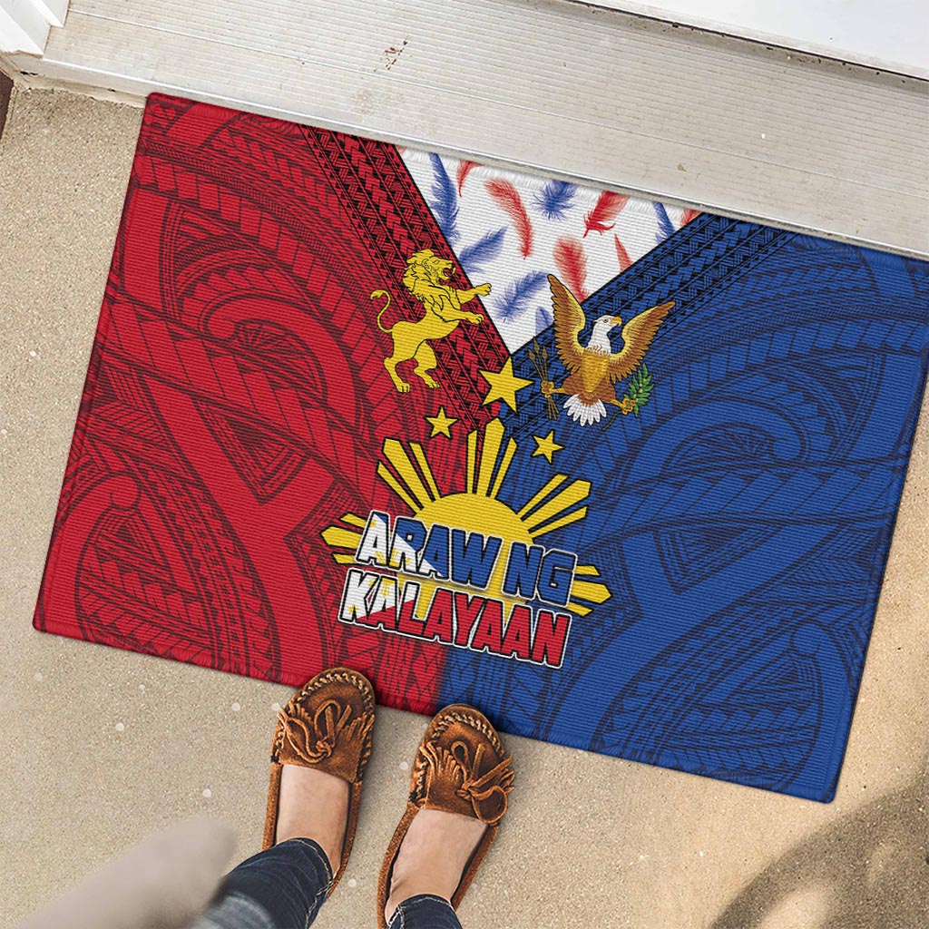 Philippines Independence Day 126th Anniversary Rubber Doormat Polynesian Pattern National Flag Style