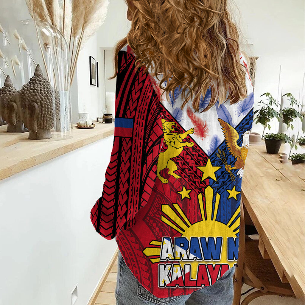 Philippines Independence Day 126th Anniversary Women Casual Shirt Polynesian Pattern National Flag Style LT03 - Polynesian Pride