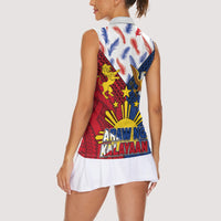 Philippines Independence Day 126th Anniversary Women Sleeveless Polo Shirt Polynesian Pattern National Flag Style