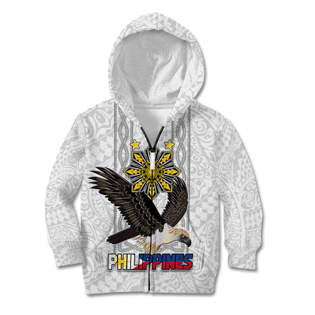 Philippines Eagle Week Kid Hoodie Polynesian Pattern Barong Style