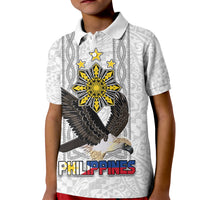 Philippines Eagle Week Kid Polo Shirt Polynesian Pattern Barong Style