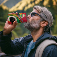 Vanuatu Tribal Boar Tusk 4 in 1 Can Cooler Tumbler Tropical Plants with Namele and Melanesian Pattern