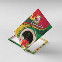 Vanuatu Tribal Boar Tusk Canvas Wall Art Tropical Plants with Namele and Melanesian Pattern