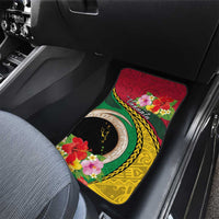 Vanuatu Tribal Boar Tusk Car Mats Tropical Plants with Namele and Melanesian Pattern