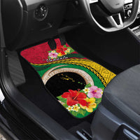 Vanuatu Tribal Boar Tusk Car Mats Tropical Plants with Namele and Melanesian Pattern
