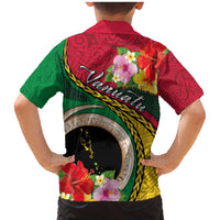 Vanuatu Tribal Boar Tusk Family Matching Mermaid Dress and Hawaiian Shirt Tropical Plants with Namele and Melanesian Pattern