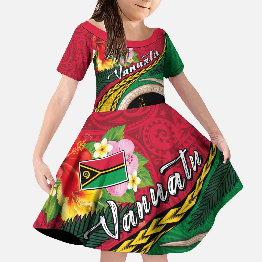 Vanuatu Tribal Boar Tusk Family Matching Mermaid Dress and Hawaiian Shirt Tropical Plants with Namele and Melanesian Pattern