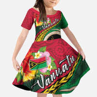 Vanuatu Tribal Boar Tusk Family Matching Off The Shoulder Long Sleeve Dress and Hawaiian Shirt Tropical Plants with Namele and Melanesian Pattern