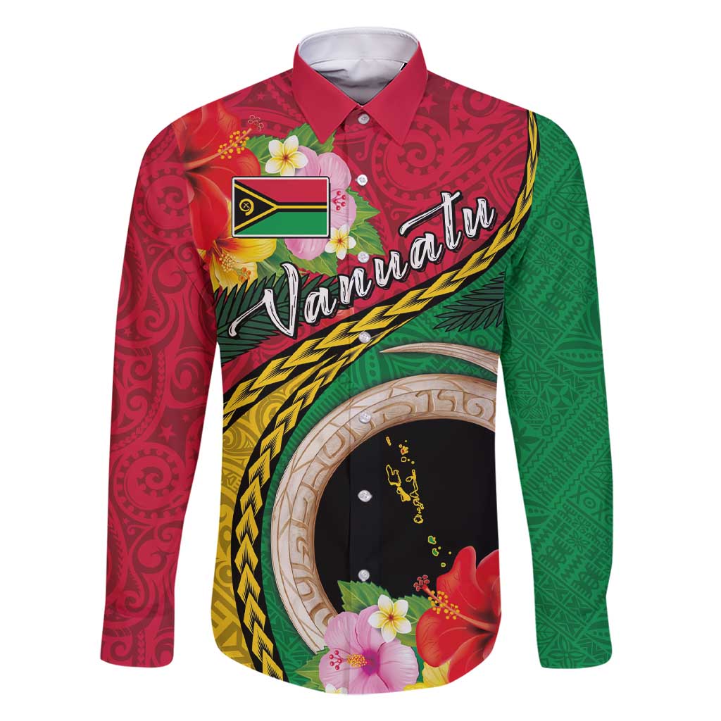 Vanuatu Tribal Boar Tusk Family Matching Short Sleeve Bodycon Dress and Hawaiian Shirt Tropical Plants with Namele and Melanesian Pattern