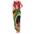 Vanuatu Tribal Boar Tusk Family Matching Tank Maxi Dress and Hawaiian Shirt Tropical Plants with Namele and Melanesian Pattern