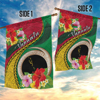 Vanuatu Tribal Boar Tusk Garden Flag Tropical Plants with Namele and Melanesian Pattern