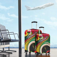 Vanuatu Tribal Boar Tusk Luggage Cover Tropical Plants with Namele and Melanesian Pattern