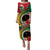 Vanuatu Tribal Boar Tusk Puletasi Tropical Plants with Namele and Melanesian Pattern