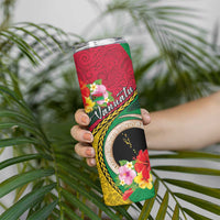 Vanuatu Tribal Boar Tusk Skinny Tumbler Tropical Plants with Namele and Melanesian Pattern