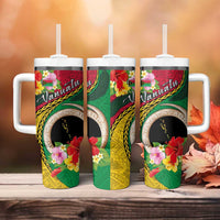 Vanuatu Tribal Boar Tusk Tumbler With Handle Tropical Plants with Namele and Melanesian Pattern