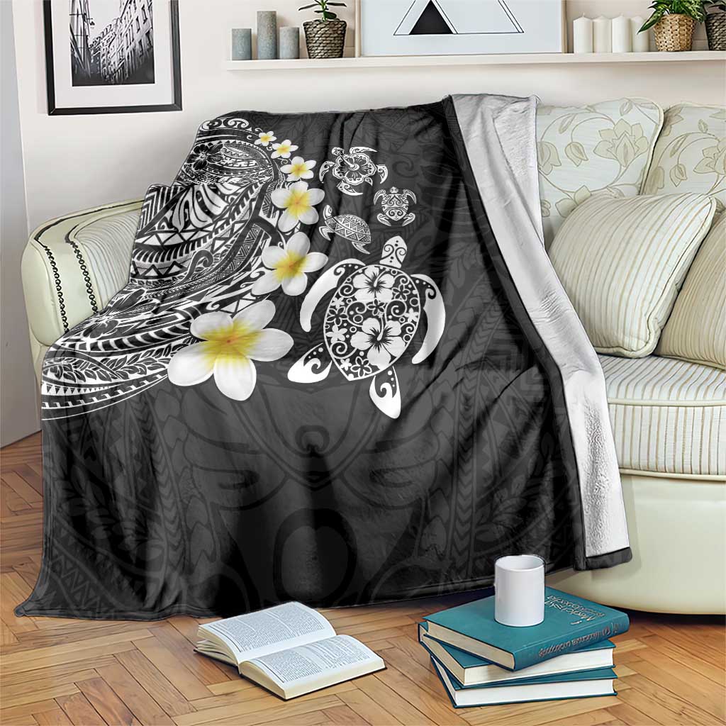 Hawaiian Plumeria Turtles Blanket Polynesian Art Tattoo