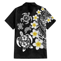 Hawaiian Plumeria Turtles Family Matching Off The Shoulder Long Sleeve Dress and Hawaiian Shirt Polynesian Art Tattoo