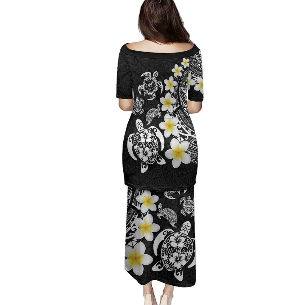 Hawaiian Plumeria Turtles Family Matching Puletasi and Hawaiian Shirt Polynesian Art Tattoo LT03 - Polynesian Pride
