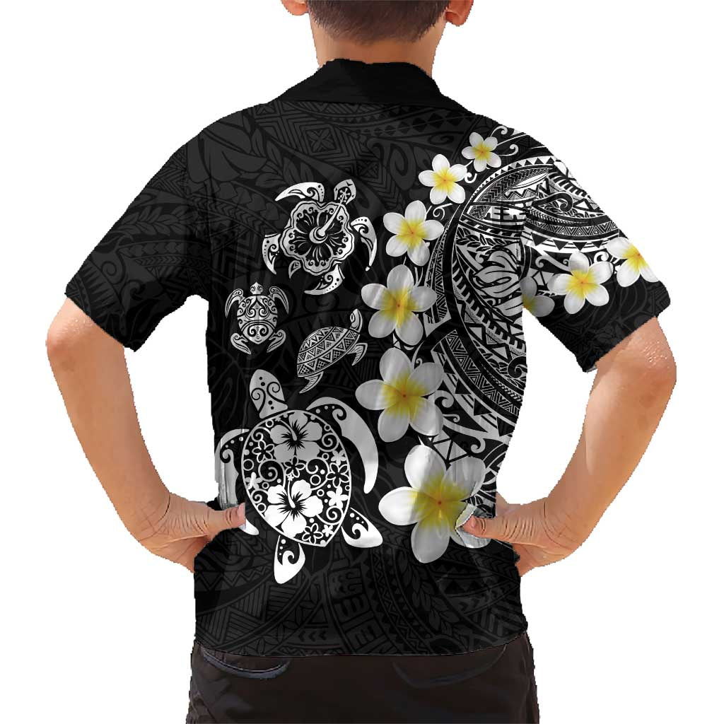 Hawaiian Plumeria Turtles Family Matching Short Sleeve Bodycon Dress and Hawaiian Shirt Polynesian Art Tattoo LT03 - Polynesian Pride