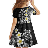 Hawaiian Plumeria Turtles Family Matching Short Sleeve Bodycon Dress and Hawaiian Shirt Polynesian Art Tattoo LT03 - Polynesian Pride