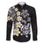 Hawaiian Plumeria Turtles Family Matching Short Sleeve Bodycon Dress and Hawaiian Shirt Polynesian Art Tattoo