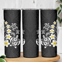 Hawaiian Plumeria Turtles Skinny Tumbler Polynesian Art Tattoo