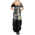 Hawaiian Plumeria Turtles Summer Maxi Dress Polynesian Art Tattoo