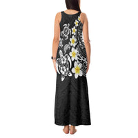 Hawaiian Plumeria Turtles Tank Maxi Dress Polynesian Art Tattoo