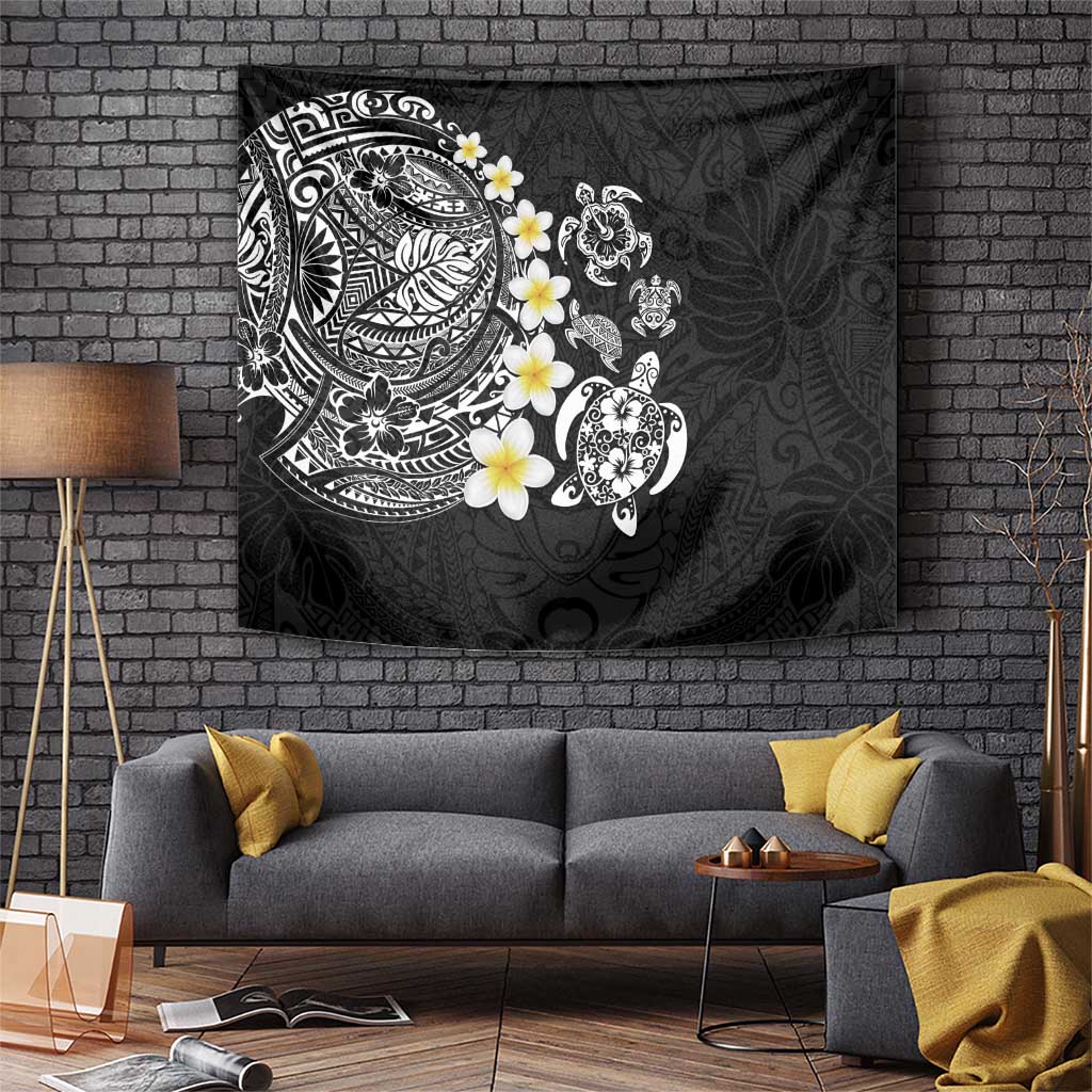 Hawaiian Plumeria Turtles Tapestry Polynesian Art Tattoo