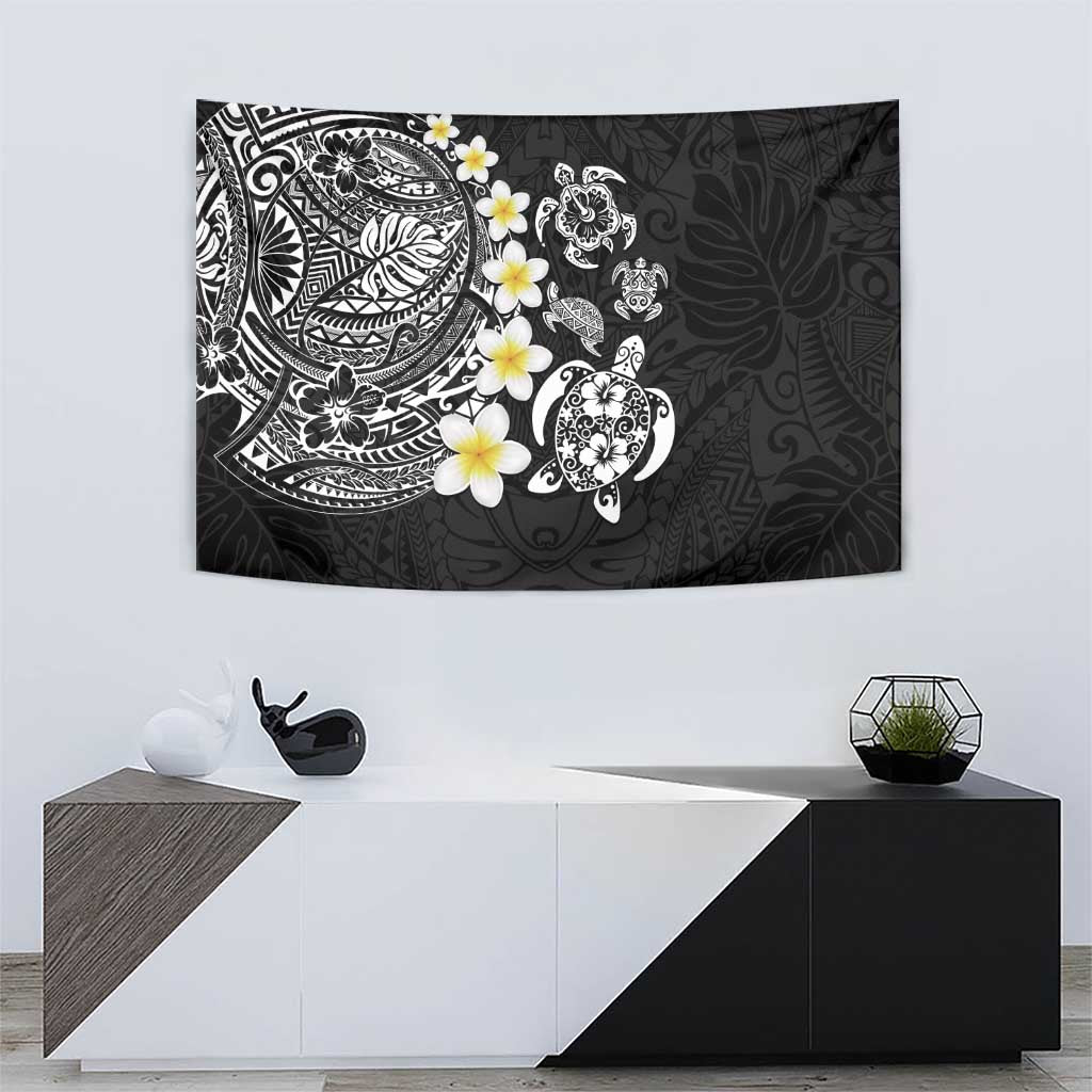 Hawaiian Plumeria Turtles Tapestry Polynesian Art Tattoo