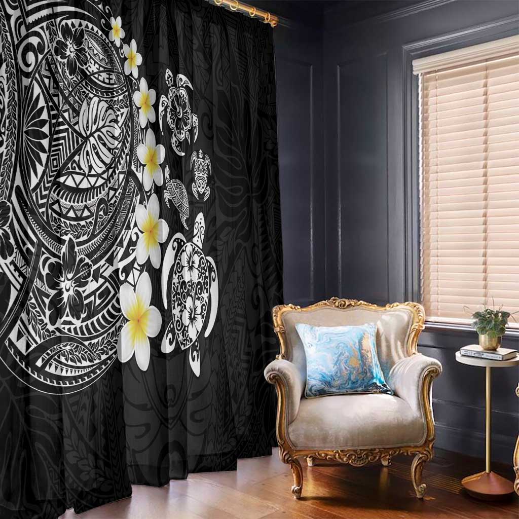 Hawaiian Plumeria Turtles Window Curtain Polynesian Art Tattoo