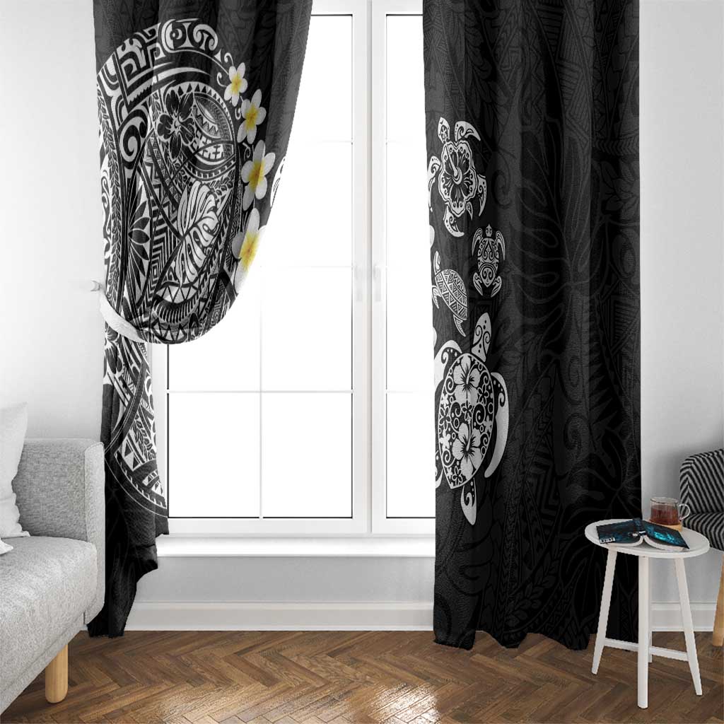Hawaiian Plumeria Turtles Window Curtain Polynesian Art Tattoo