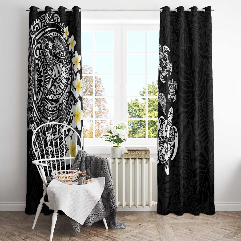 Hawaiian Plumeria Turtles Window Curtain Polynesian Art Tattoo