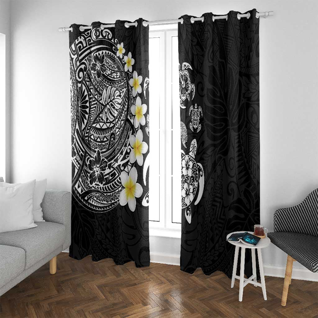 Hawaiian Plumeria Turtles Window Curtain Polynesian Art Tattoo