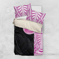 Samoan Art Tattoo Polynesian Pattern Bedding Set Pink Out Color
