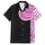 Samoan Art Tattoo Polynesian Pattern Family Matching Off Shoulder Maxi Dress and Hawaiian Shirt Pink Out Color