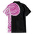 Samoan Art Tattoo Polynesian Pattern Family Matching Off Shoulder Maxi Dress and Hawaiian Shirt Pink Out Color