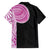 Samoan Art Tattoo Polynesian Pattern Family Matching Short Sleeve Bodycon Dress and Hawaiian Shirt Pink Out Color