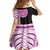 Samoan Art Tattoo Polynesian Pattern Family Matching Tank Maxi Dress and Hawaiian Shirt Pink Out Color